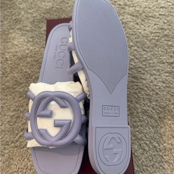 Gucci Light Purple Logo Slide Sandals - Picture 5 of 8